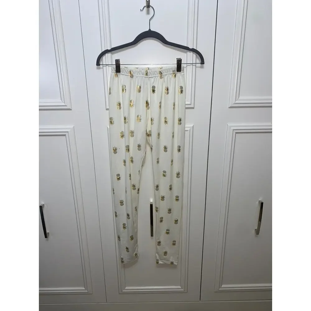 Simply Southern Girl's Ivory Pineapple Casual Soft Pajama‎ Lounge pants